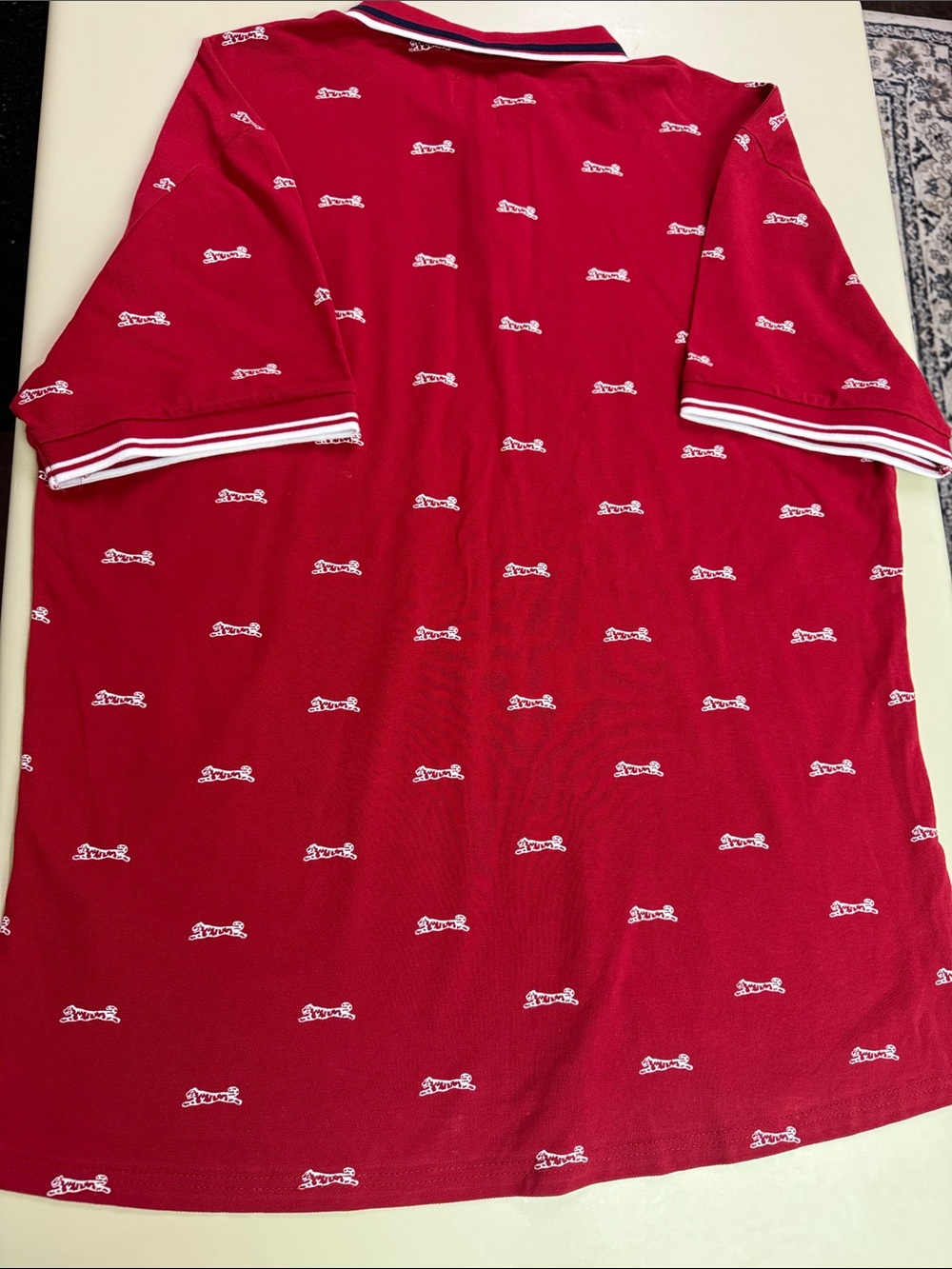 Le Tigre Red Polo with Embroidered Tiger and Contrast Collar - Picture 9 of 9